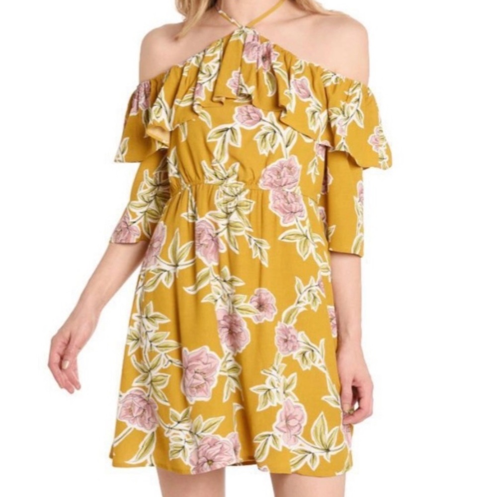 Cashmere and Cupcakes yellow floral dress size medium